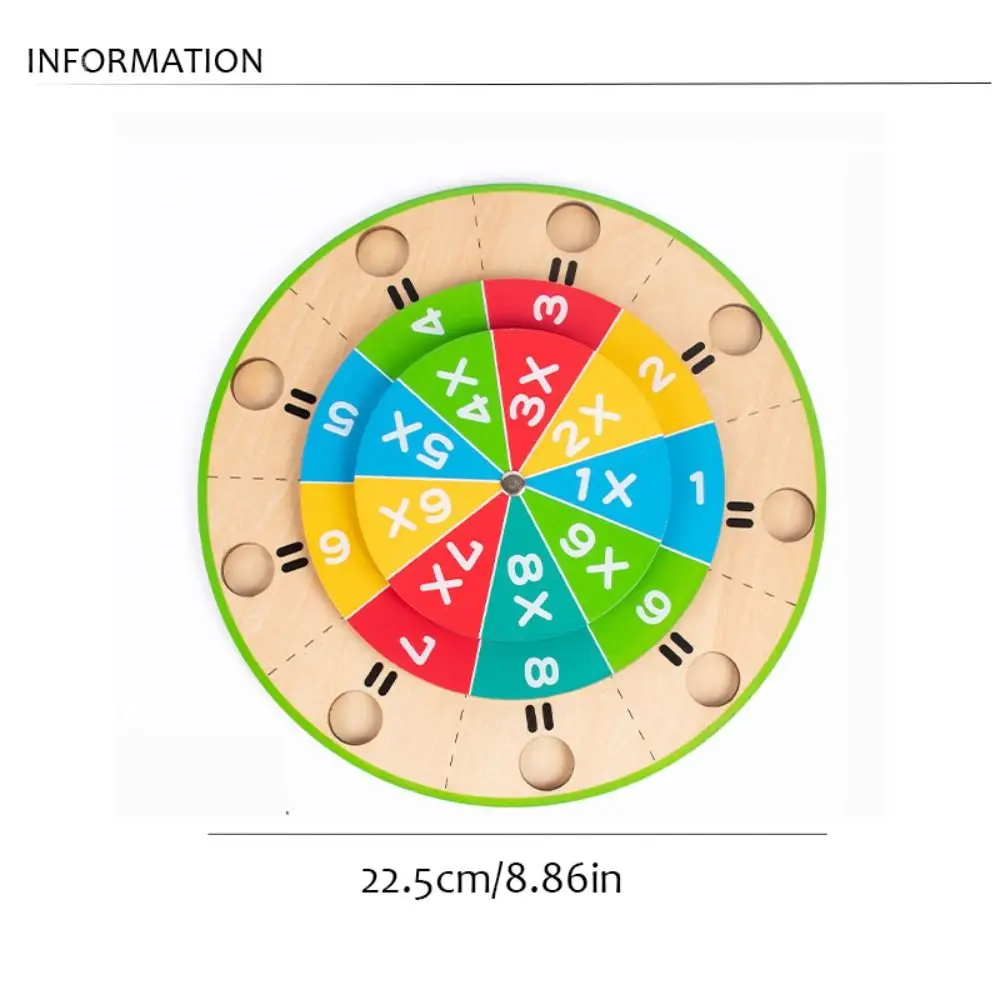 Montessori Turntable Multiplication Board Multiplication Table Early Educational Wooden Arithmetic Toy Learning Toy Math Toy