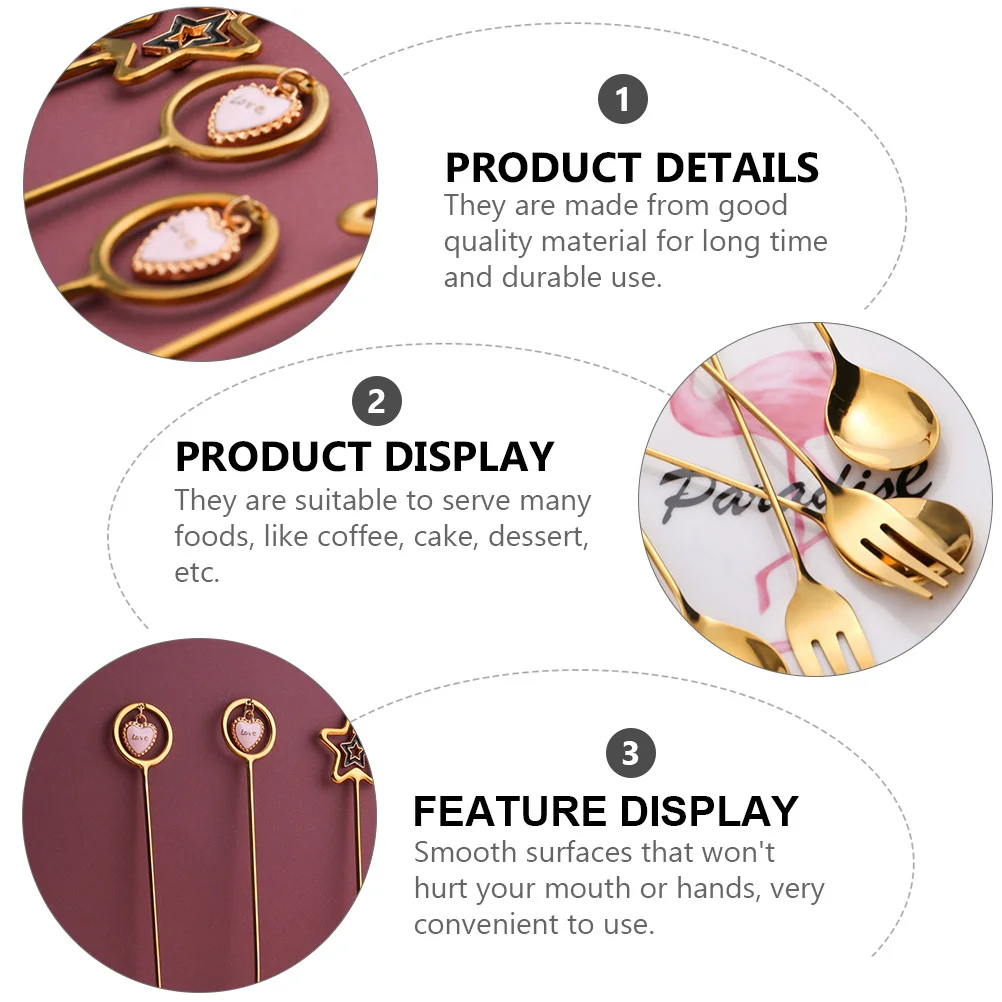 

Fork Spoon Set Dessert Forks Ice Cream Scoops Fruit Forks Smooth Coffee Cake Serving Gift Friends Kitchen Bar Tools