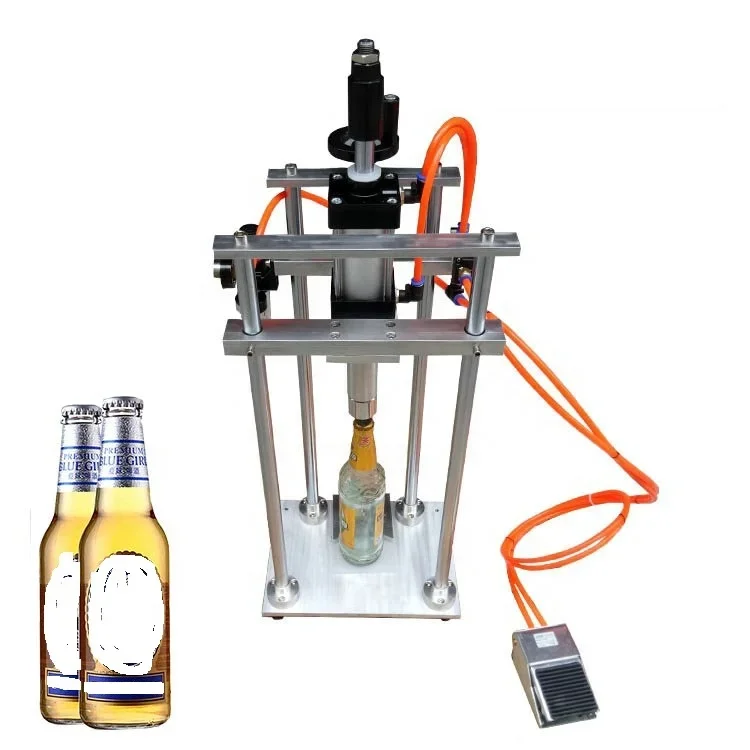 Pneumatic 26mm Crown Caps Capping Machine Glass Bottle Beer Bottle Sealing Machinery