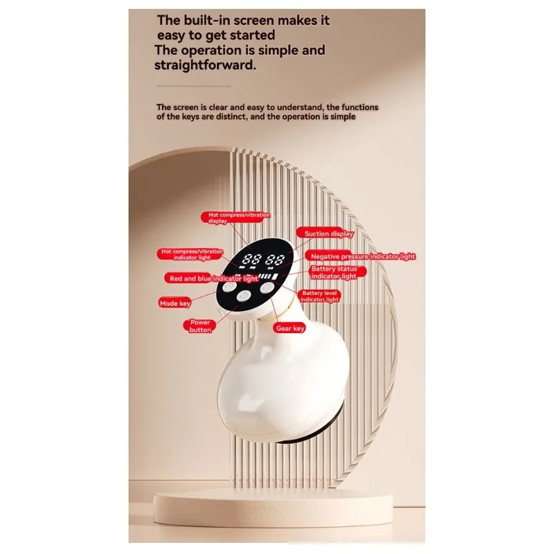 

USB Rechargeable Electric Gua Sha Scraping Massage Tool With Heating Functionality