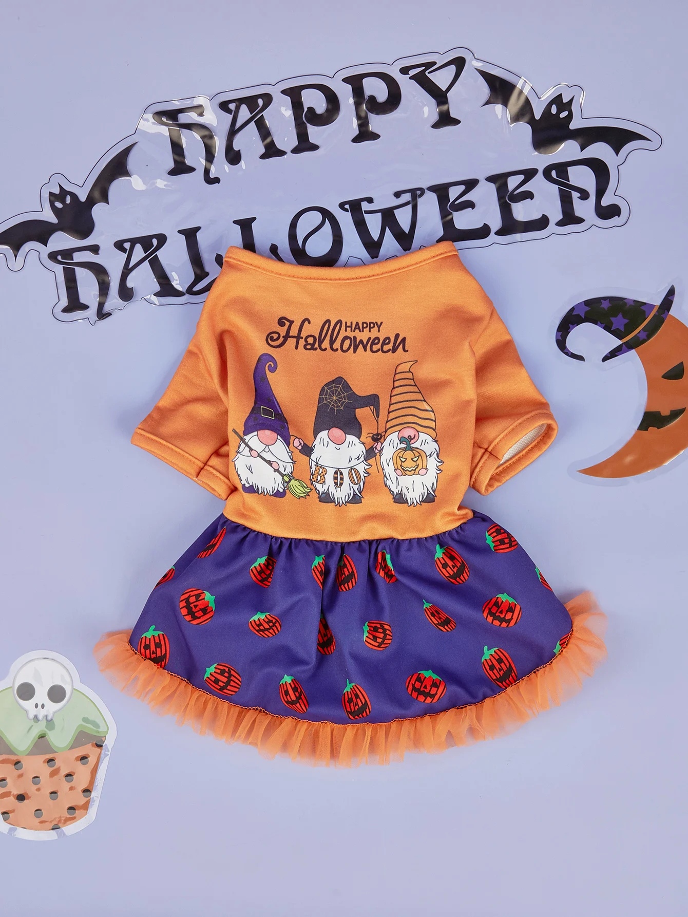 Halloween Dog Dress Gnomes Dog  Tutu Dresses for Small Dogs Cat Cosplay Costumes