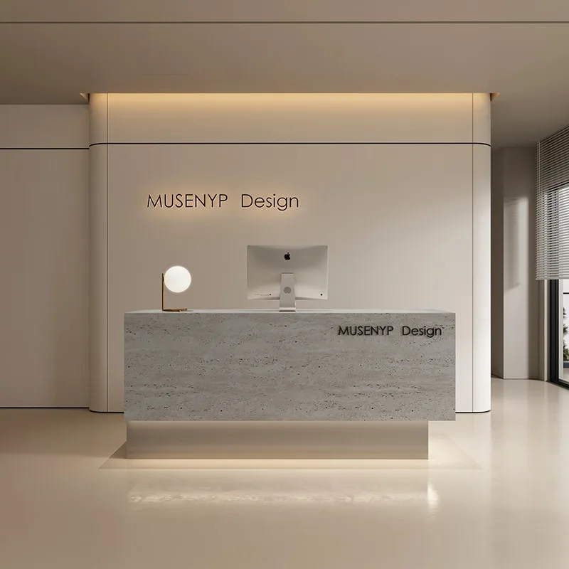 

Italian Trendy Reception Desk Decorations Hair Salon Luxury Office Reception Desk Counter Luxury Modern Commercial Furniture