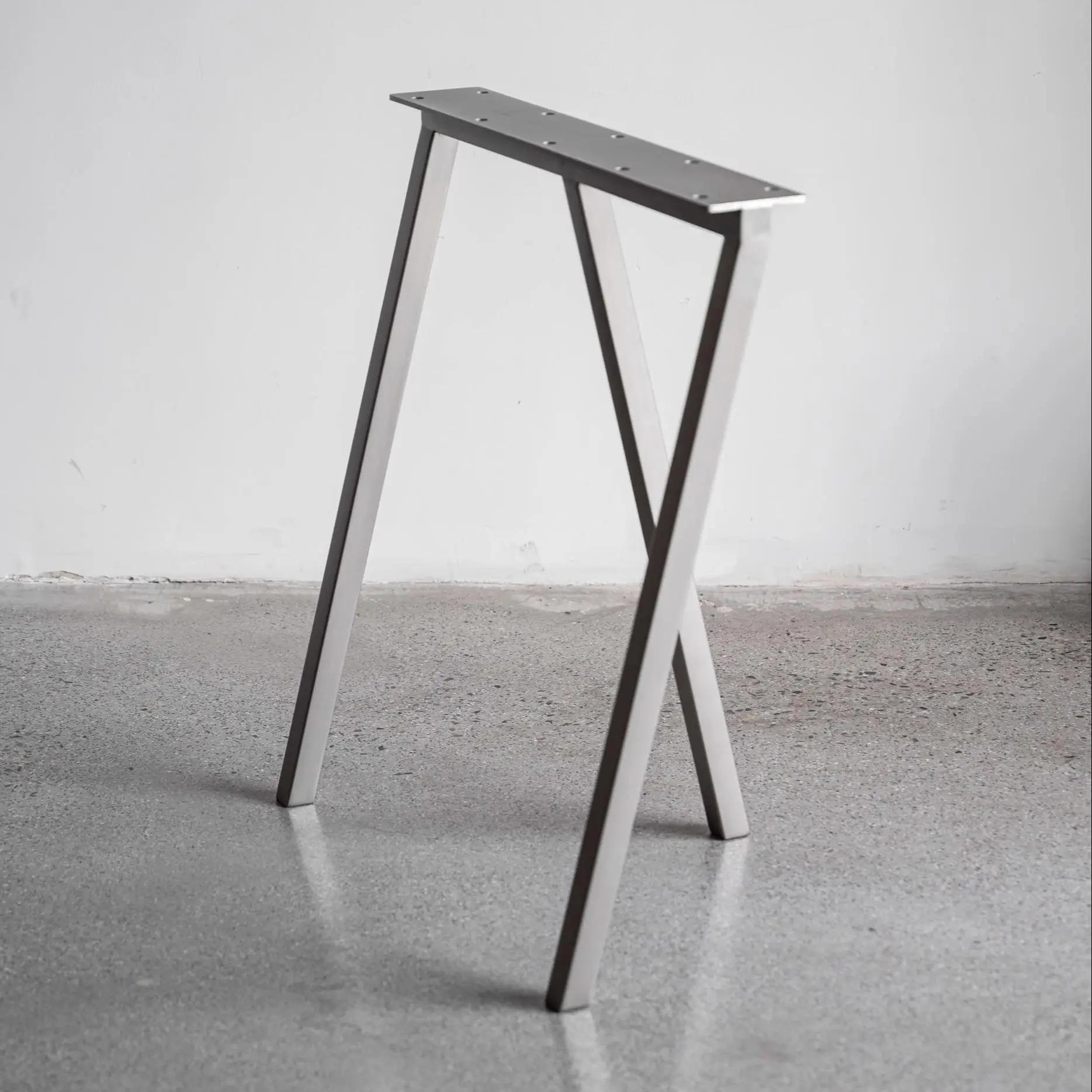 Brushed Stainless Steel Table Legs Industrial Office Desk Bases Conference Table Feet Kitchen Island Bar Stand Support Furniture
