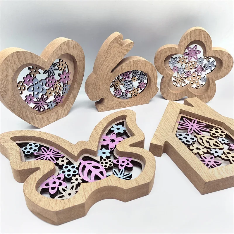 Easter Creative Wooden Ornaments, Cross-border New Source Manufacturers Wood Handicrafts Home Decoration Ornaments