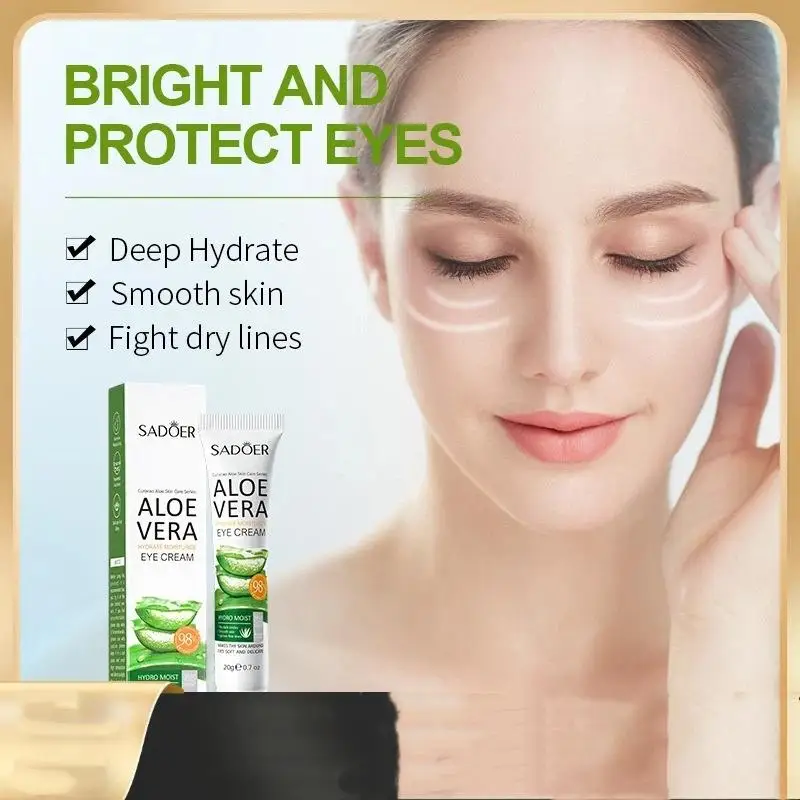 SADOER Aloe Vera Eye Cream Anti Wrinkle Dark Circles Eye Bags Moisturizing Firming Smooth Eye Beauty Skin Care Cosmetics+~