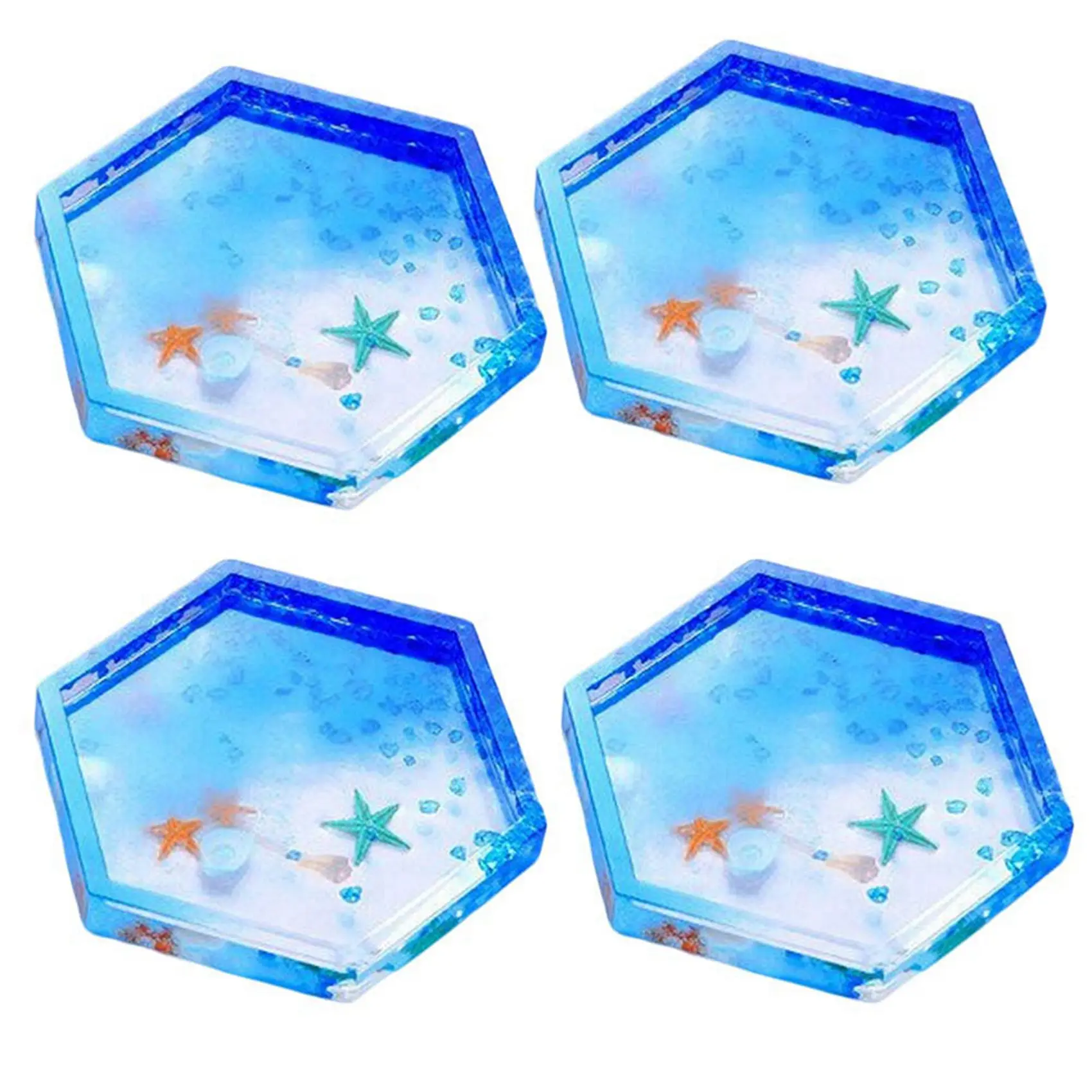 CYL-8 حزمة قوالب كوستر السيليكون السداسية قالب راتينج السيليكون، قوالب الايبوكسي واضحة للصب مع الاسمنت والطين البوليمر