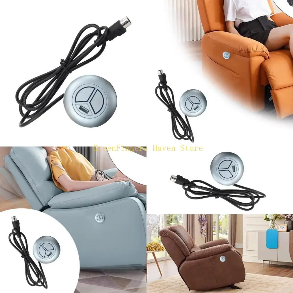 F68D Double Button Recliner Switches Replacement with USB Port for Lift Chair Control