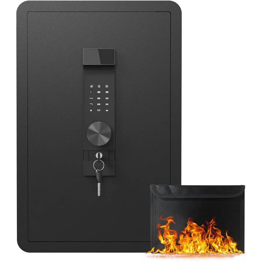 4.0 Cubic Feet High Security Fireproof Waterproof Safe with Electronic Password Lock Private Inner Cabinet Adjustable Shelves W