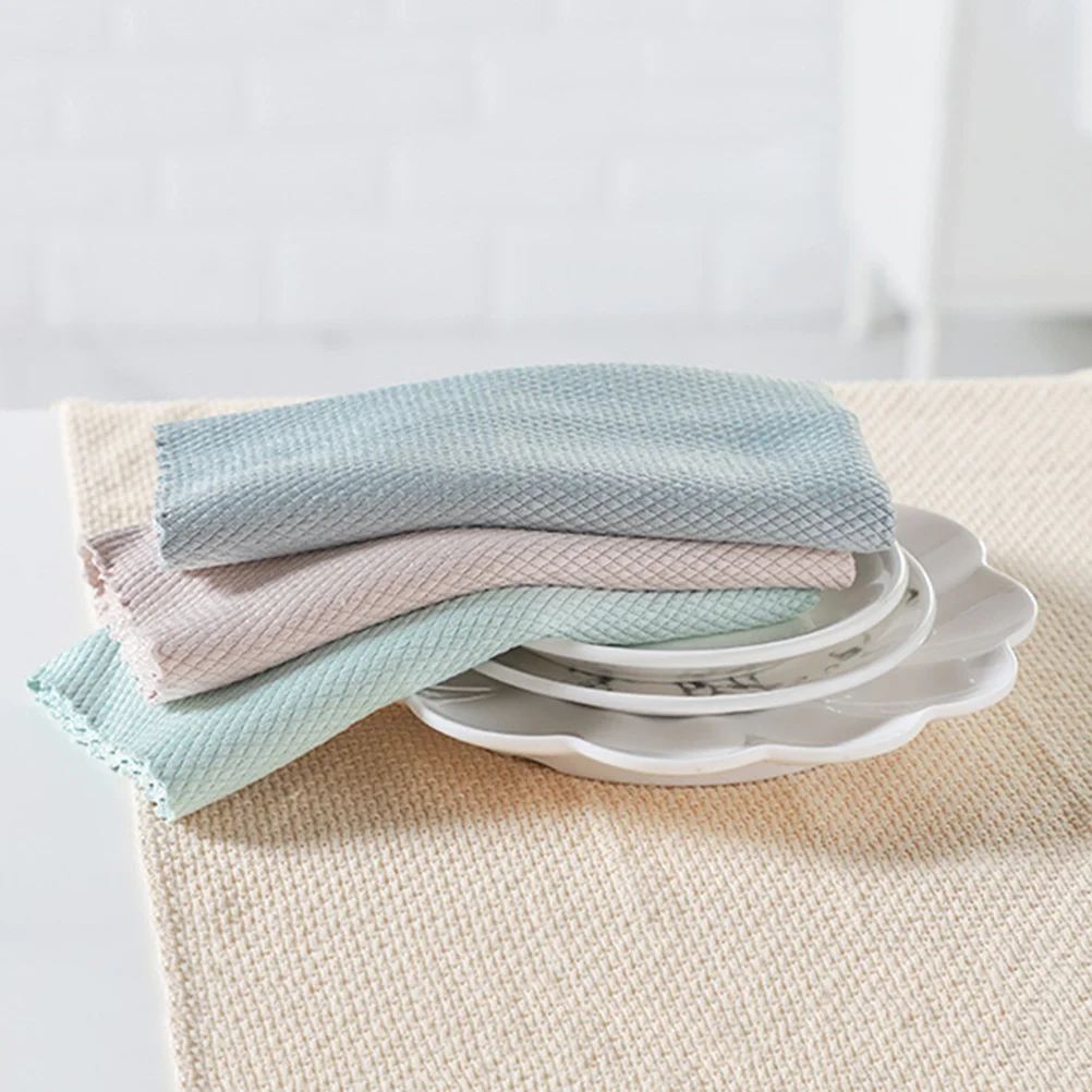 

10Pcs Fish Scale Premium Material Comfortable Touch Easy Housework Wipe Pad Desktop Deformation Resistant Good