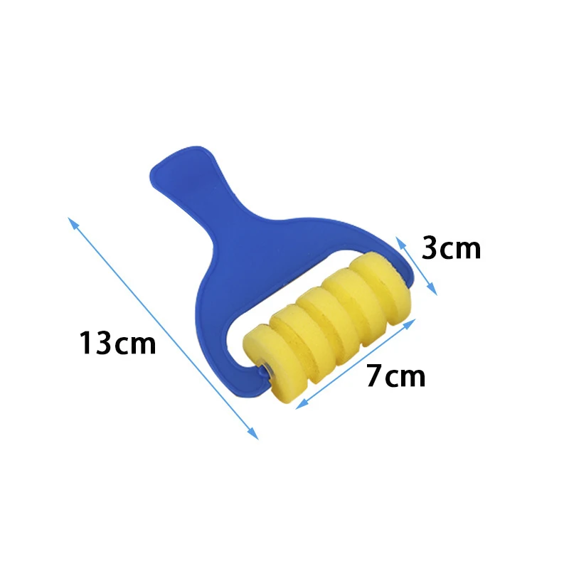 4Pcs DIY Sponge Paint Roller Brush Plastic Handle Set Kid Art Star Craft Painting Tool Early Education Drawing for Children Gift