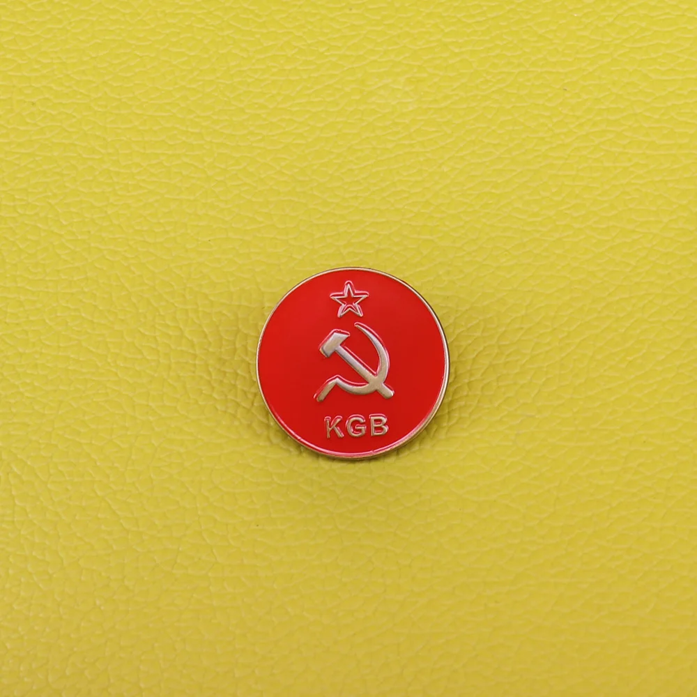 Russian KGB badge Soviet order brooch red star pin antique collection USSR communism jewelry