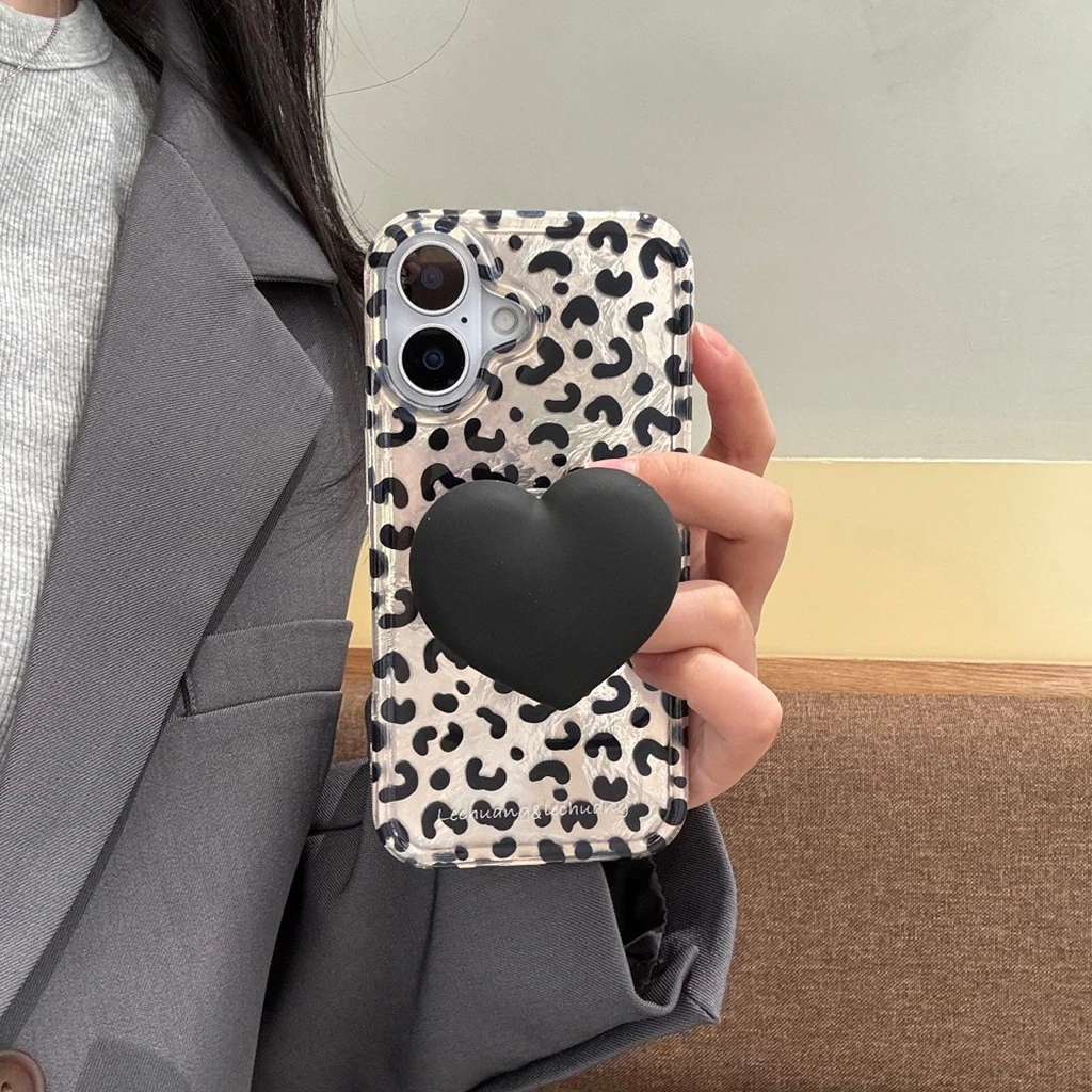 Geavanceerde zilveren luipaardprint tinfoliepatroon met lanyardhouder schokbestendig telefoonhoesje voor iPhone 16 15 14 13 Pro Max