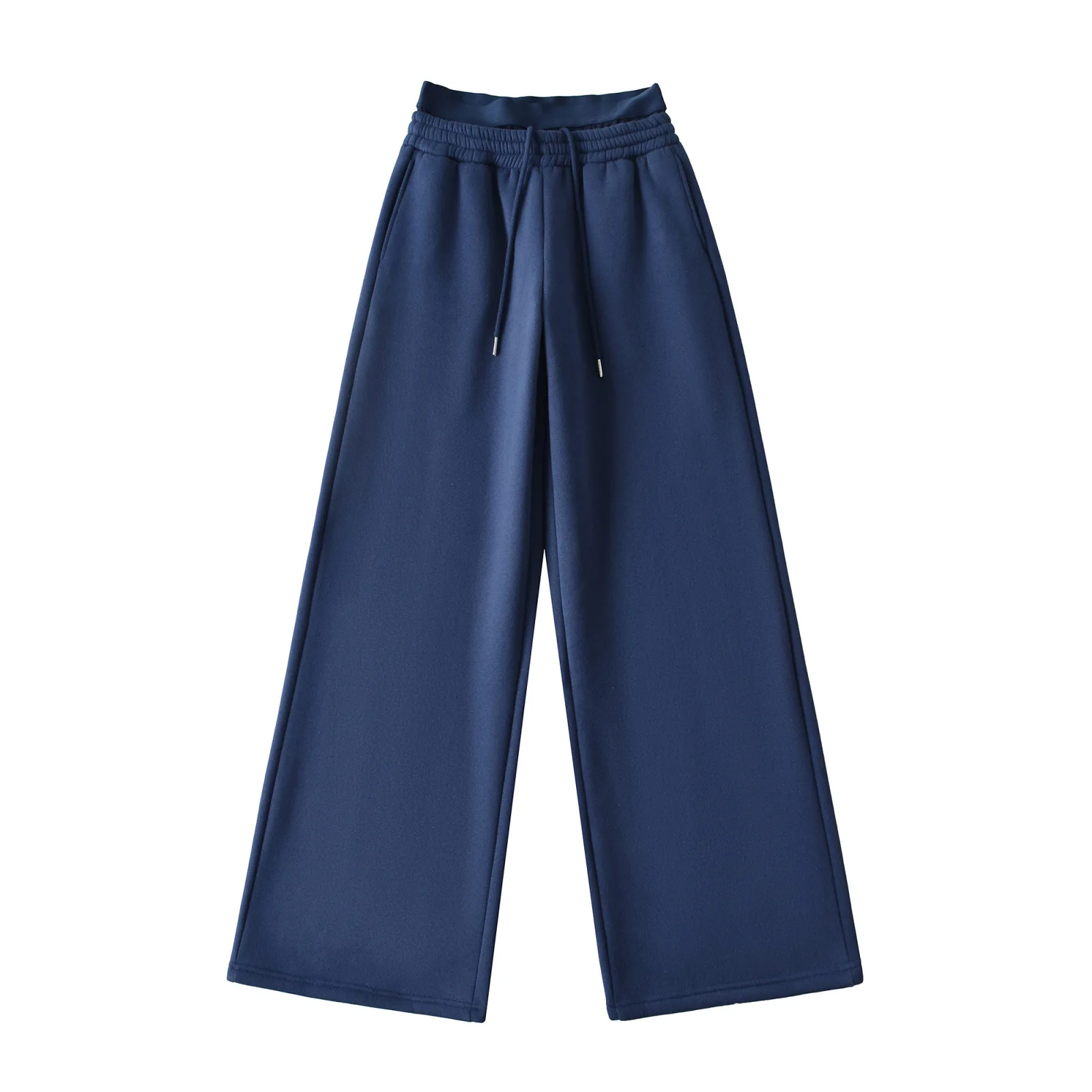 

Новые зимние брюки в американском стиле на флисовой подкладке с двойной талией и широкими штанинами, прямые брюки, спортивные брюки с завязками, повседневные брюки J8FE