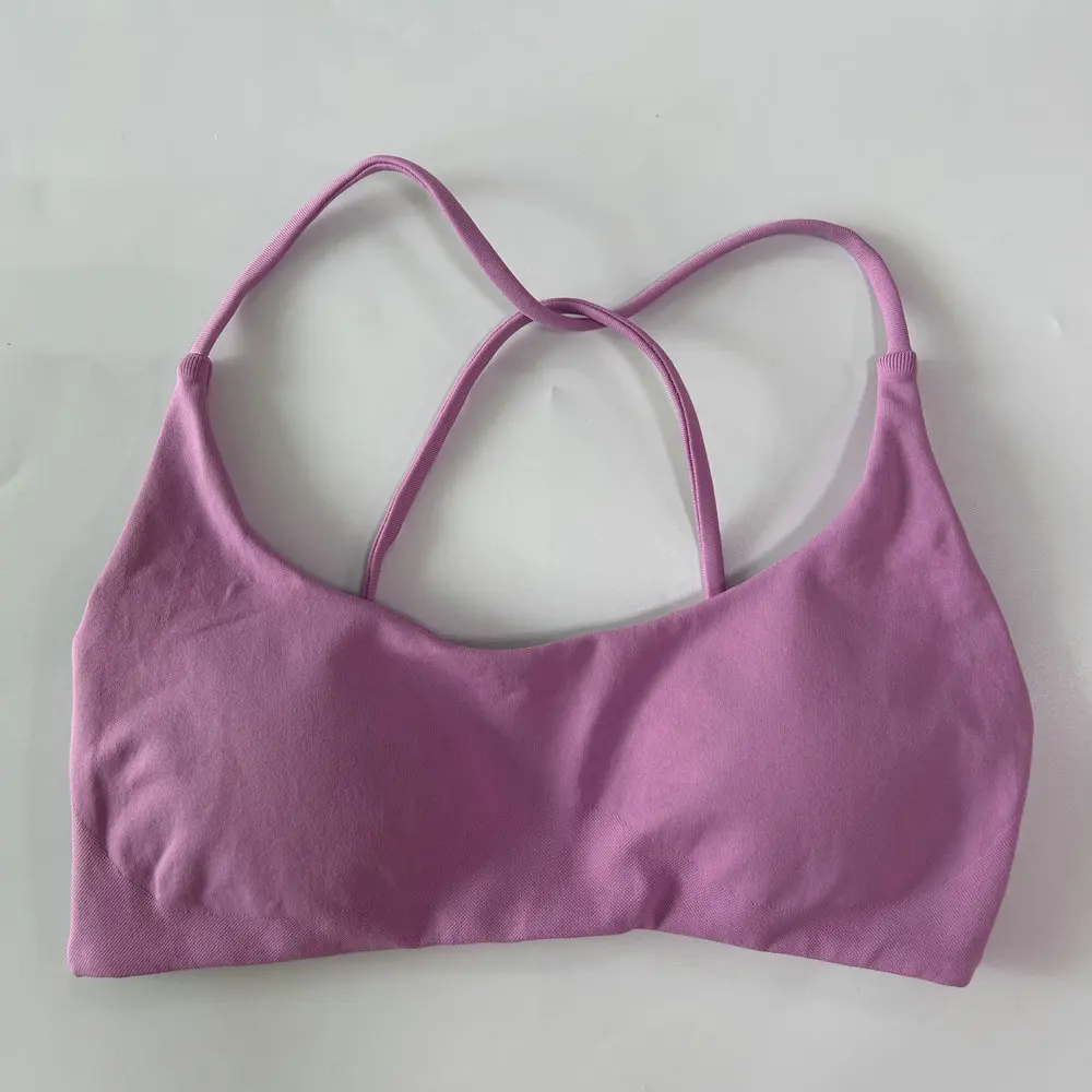 Pericic Twist Back BH Sexy Rückenfreies Gepolstertes Gym-Top Damen Yoga-BH Mittlere Stütze Atmungsaktiver Sport-BH Fitness-Tanktops – Detail 13