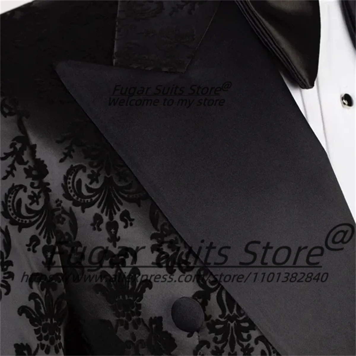 Elegant Jacquard Prom Male Blazers Slim Fit Peak Lapel Groom Wedding Tuxedos 2 Pcs Sets Luxuly Male Blazers Classic Ropa Hombre