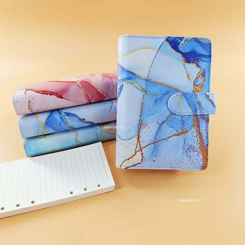 A6 Marble Colorful Money Budget Planner Binder Envelopes Cash Notebook Cover for Budgeting Money Organizer for Budget Binder