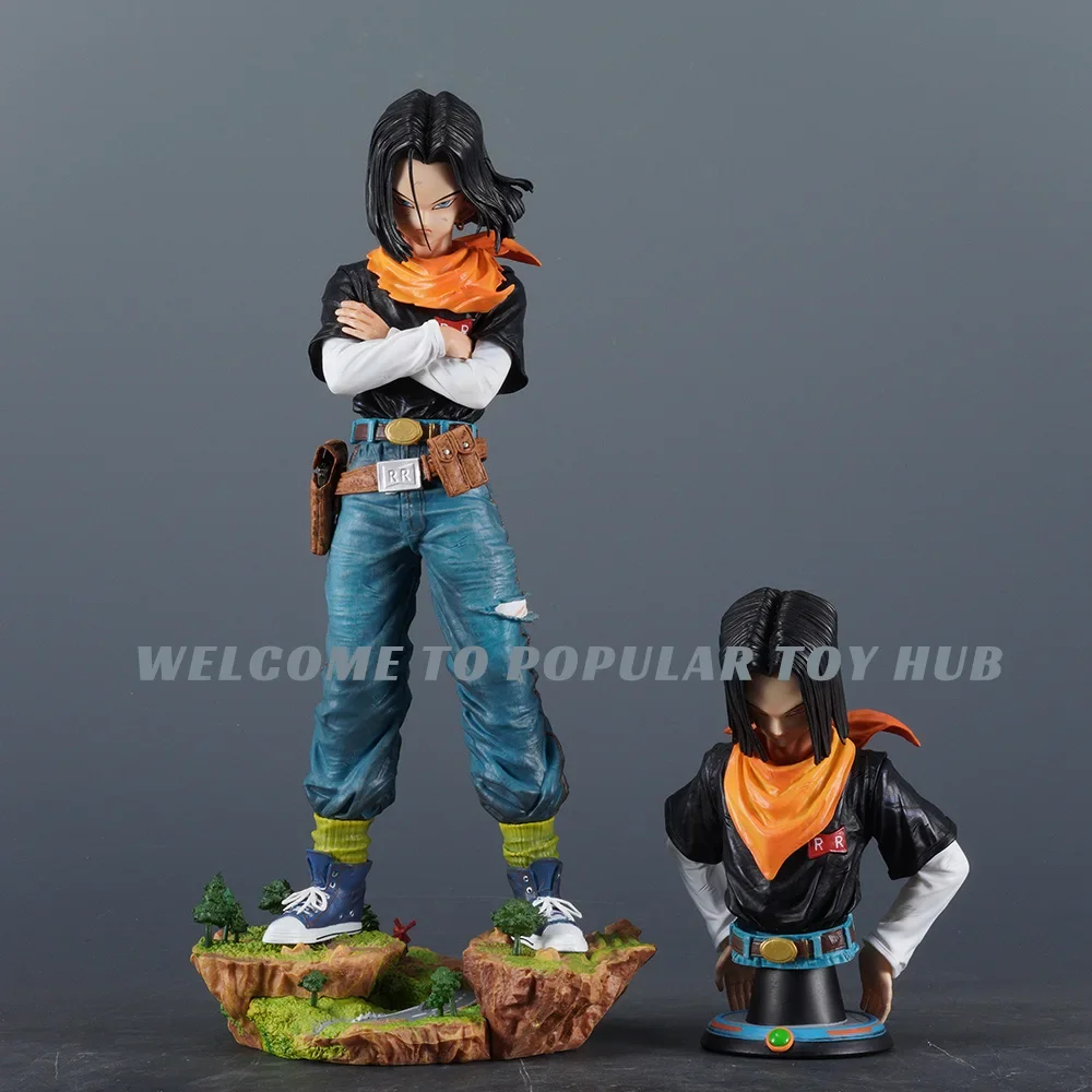 New 29CM Anime Dragon Ball Z Android 17 GK Figure PVC Action Figures Collection Model Statue Custom Ornament Toys Children Gifts