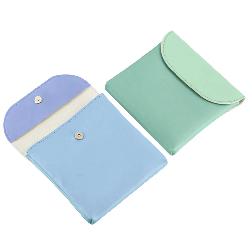 

2Pcs Period Bag Portable Sanitary Pad Pouch Lovely Design Multi-Purpose Storage for Napkins Tampons Id Driving License Daily Use