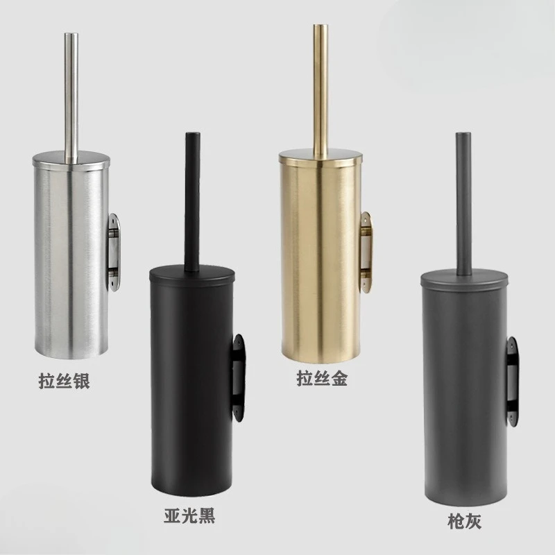 Stainless Steel Toilet Brush New Floor-to-ceiling Long Tube Simple Wall-mounted Brush Floor-to-ceiling Cleaning Brush