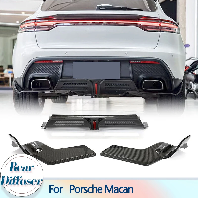 

Car Rear Bumper Diffuser Lip Spoiler For Porsche Macan S GTS Sport Utility 4-Door 2022 2023 Dry Carbon Rear Diffuser Lip Apron