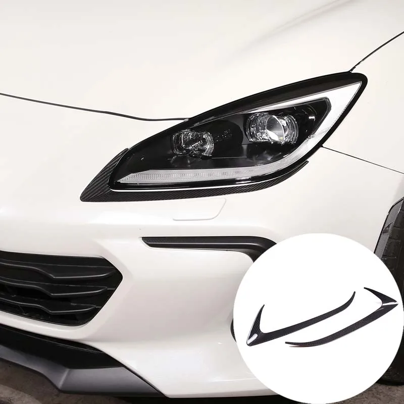 For Toyota 86 2022 For Subaru BRZ 2022 Real Carbon Fiber Car Headlight Stickers Eyebrow Eyelid Trim Strip Car Accessories