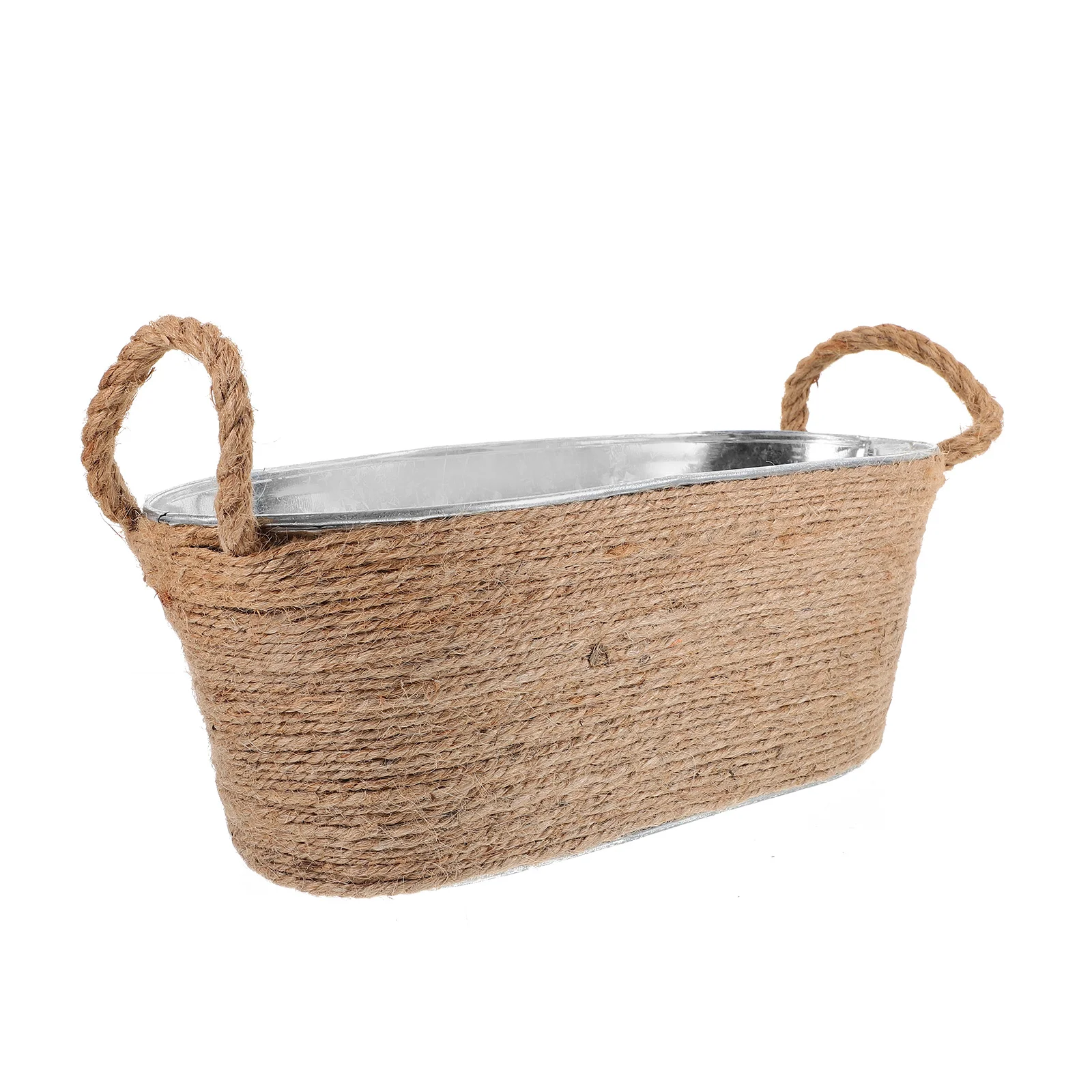 

Ice Cubes Iron Barrel Bucket Beverage Rope Handles Buckets for Parties