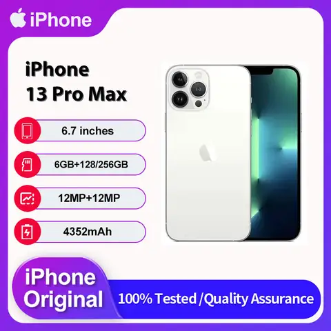 Oryginalny Apple iPhone 13 Pro Max 5G Face ID Odblokowany Używany IOS 15 6.7 cali 128/256GB ROM 4352mAh Telefon Komórkowy 12MP Smartfon