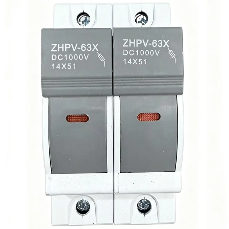 14 * 51 ZHPV-63X 2P DC1000V  photovoltaic DC fuse base 14 * 51mm DC fuse PV combiner box with light