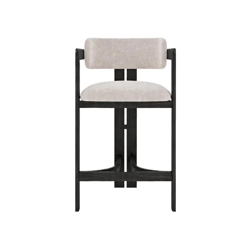 

Medieval style bar chair with armrests, North American ash wood solid wood high chair, French retro home counter