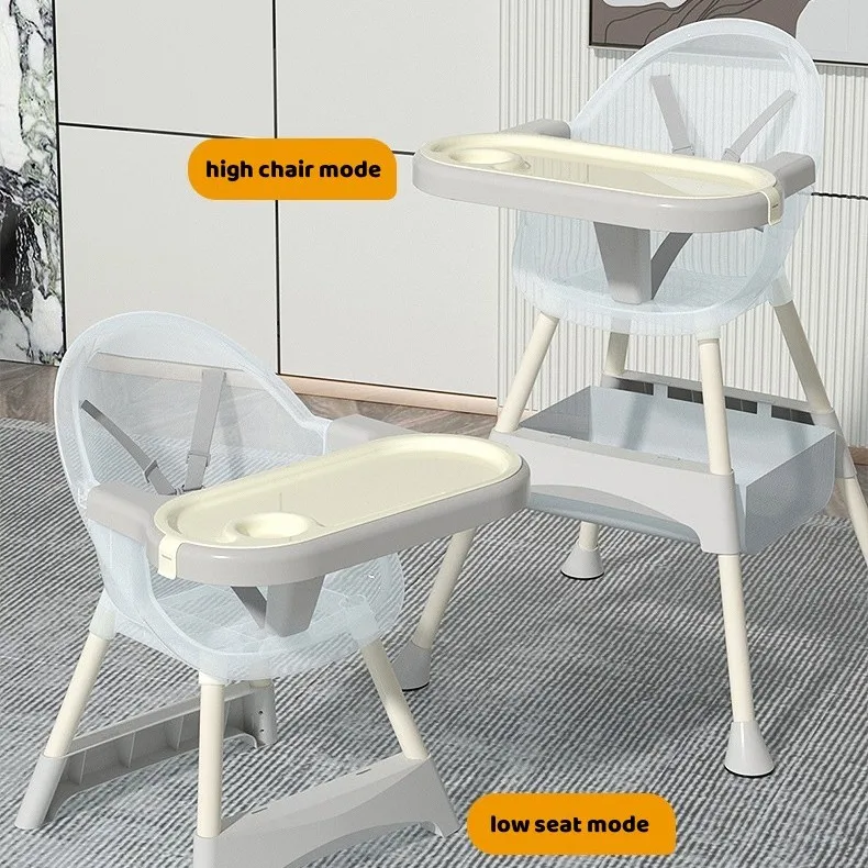 Baby High Chair  2-in-1 with Footrest, Detachable Double Tray, Easy to Clean Feeding , high quality free quickly delivery