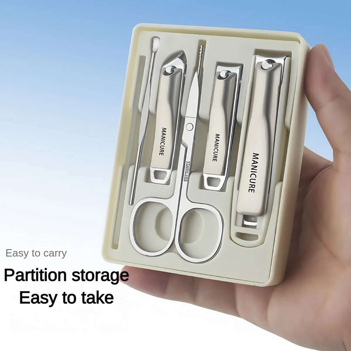 7 pçs conjunto de cortador de unhas de aço inoxidável profissional manicure pedicure conjunto portátil viagem kit de unhas com caso requintado