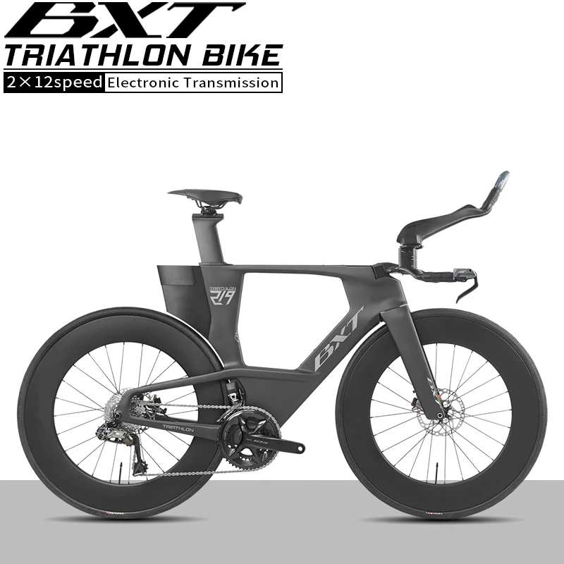BXT T1000 Carbon TT Bike Triathlon TT Carbon Road Bike All Internal Wiring Frameset Use L-TWOO ERX 2×12 Speed