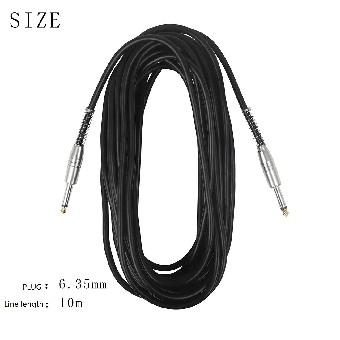 IRIN Black Leather Silver Head with Spring 6.35mm Guitar Effects Cable No Noise Shielded Bass Cable 3M/5M/10M Connection Cable