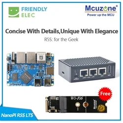 NanoPi_R5S LTS, Free NVME to WiFi6 Network Card, RK3568, 4GB DDR, 64GB EMMC, M.2 NVME SSD