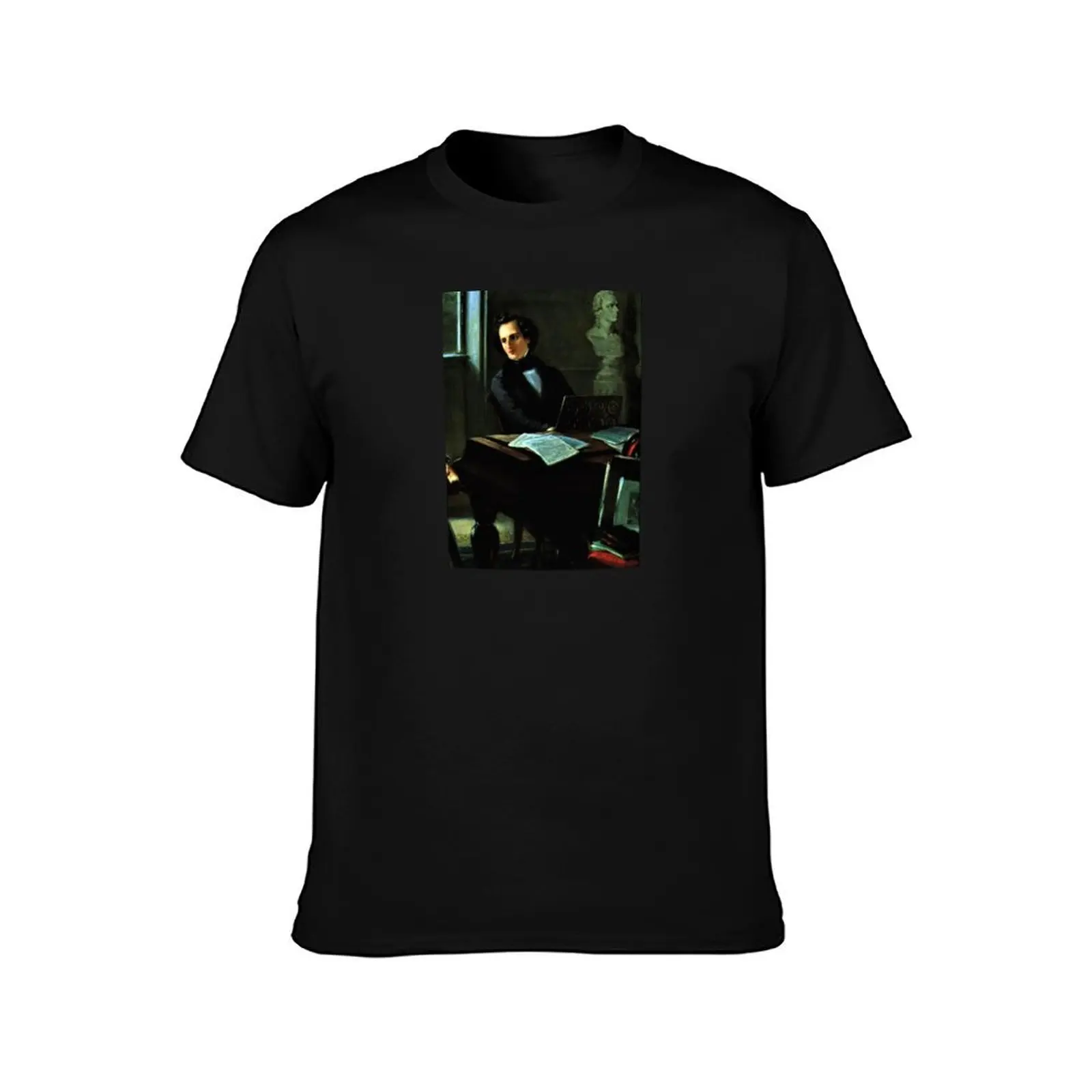 Felix Mendelssohn Portrait T-Shirt Regular Fit Plain Tee Shirt T-Shirt