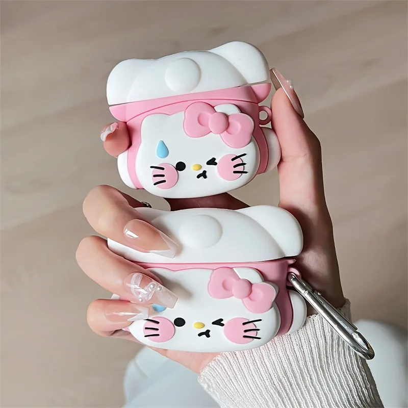Casing AirPods Pro2 Airpod Pro 1 2 3 Bluetooth, casing penutup pelindung Earphone kotak pengisi daya, casing kucing terbalik lucu 3D