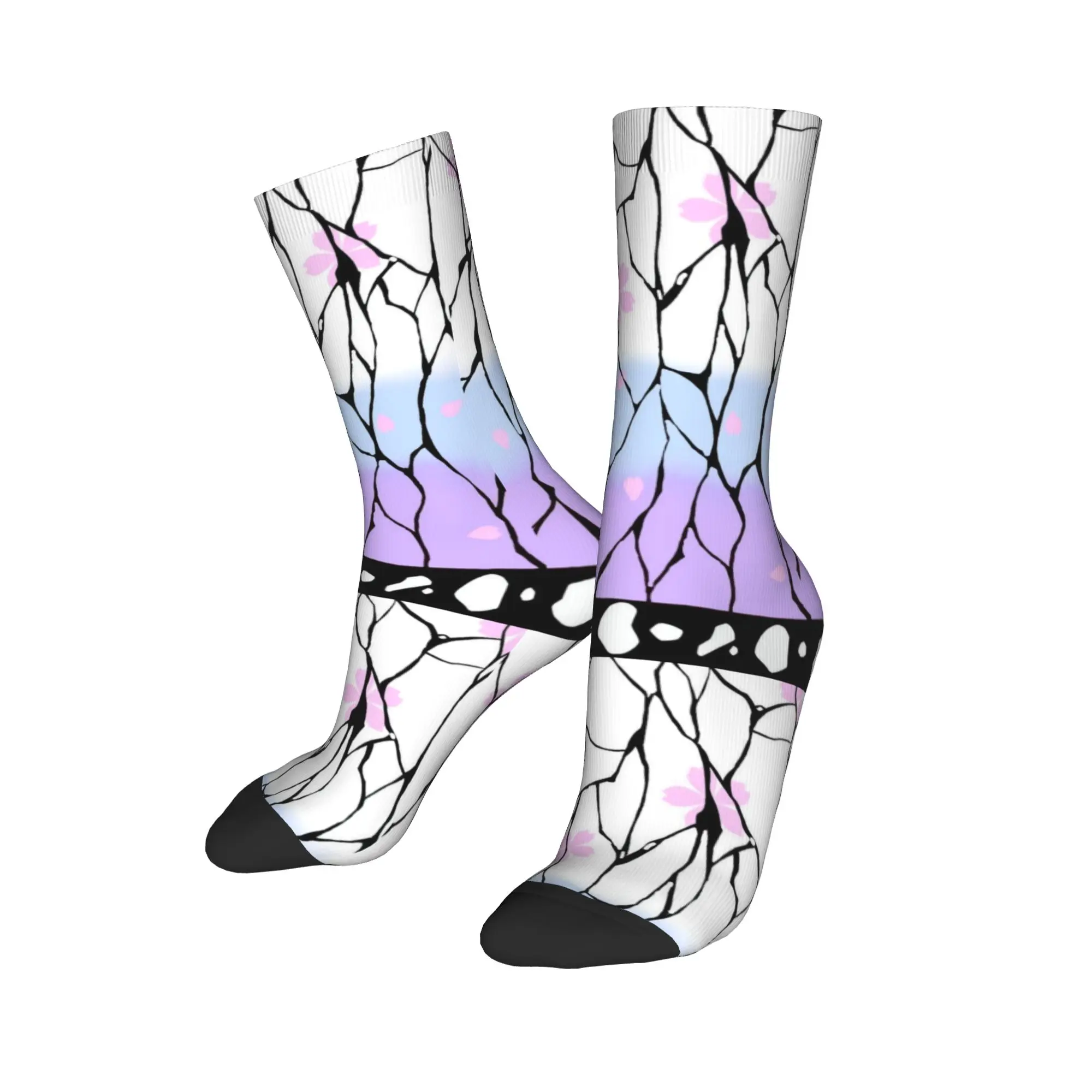 Cool Demons Slayers Anime Skateboard Socks  Polyester Long Socks for Women Men Breathable