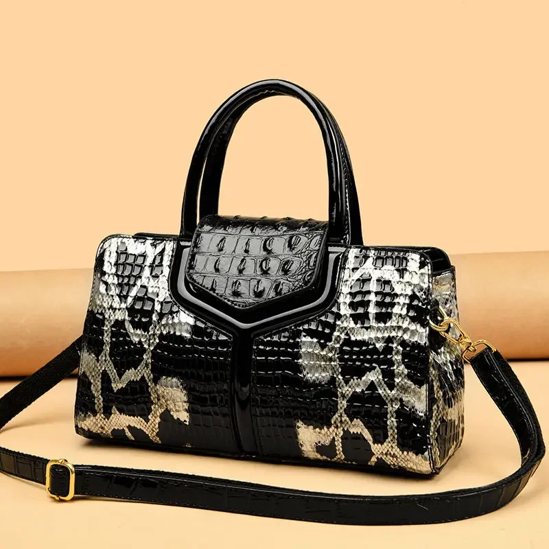 Designer Brand New High Quality Leather Crocodile Print Handbag Women's Large Capacity Single Shoulder Crossbody Bag Hot Sale