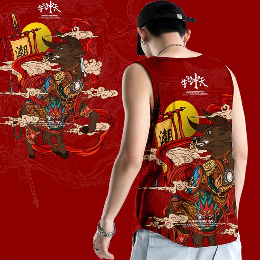 Japanese Anime bullish mens tank tops shirt summer gym vest fashion tank top men singlet fitness clothing