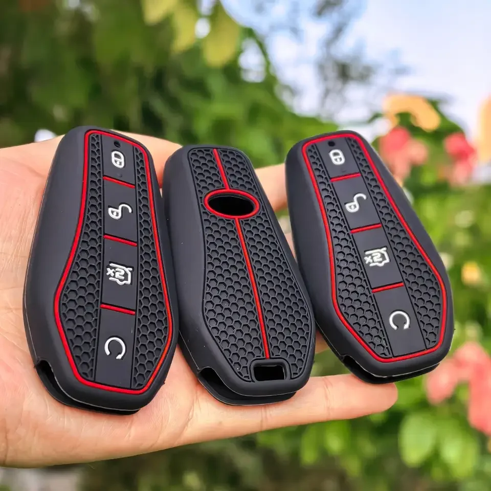 Silicone Car Remote Key Cover Holder Chain Key Case for BYD Atto 3 Han EV Dolphin Song PRO Max Tang DM Yuan Dolphin E2 Qin PLUS image 3