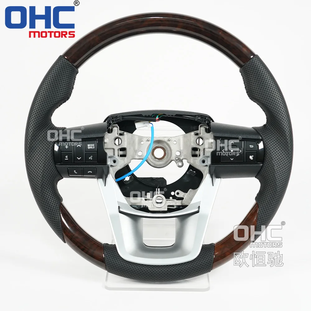 

Suitable for models 15-22, Toyota Hilux Revo mahogany steering wheel modification, assembly