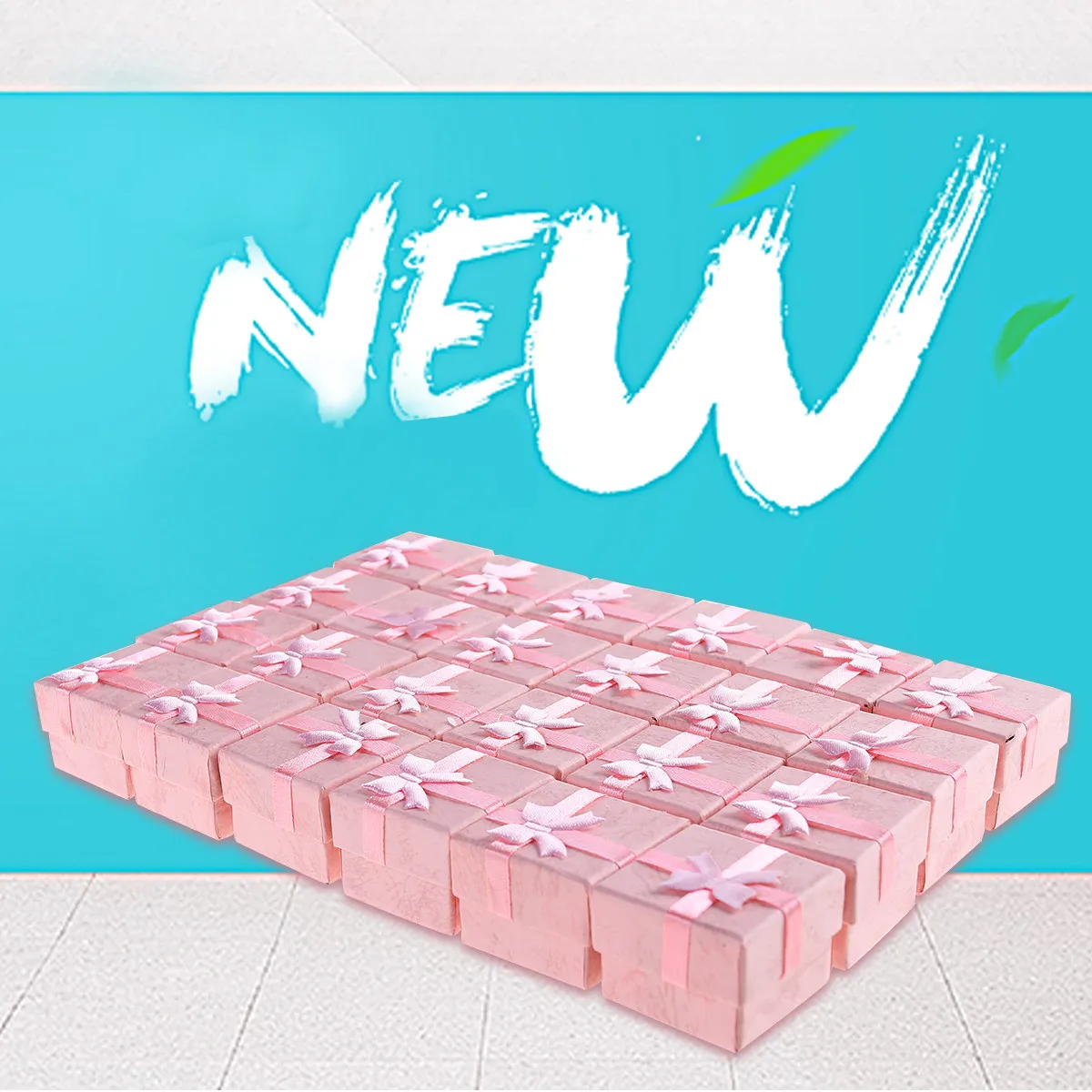 

24Pcs Gift Boxes Pink Bowknot Elegant Jewelry Storage Organizer Box Earring Bracelet Necklace Holder for Luxury Jewelry