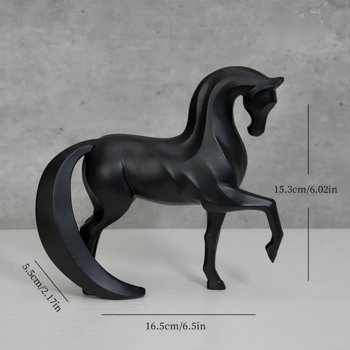 Statue de cheval géométrique en résine, artisanat moderne, figurine animale, décoration nordique pou