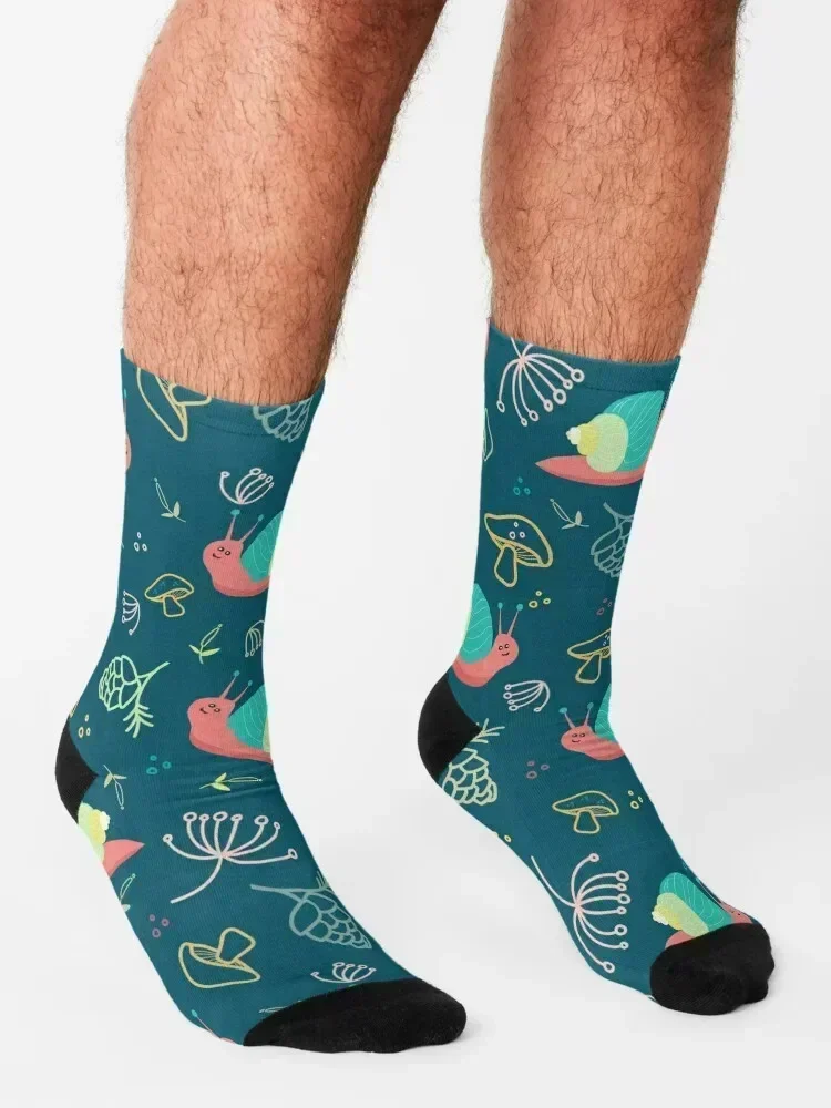 Colourful Snail Seamless pattern Socks colored designer brand aesthetic summer Girl'S Socks Men's