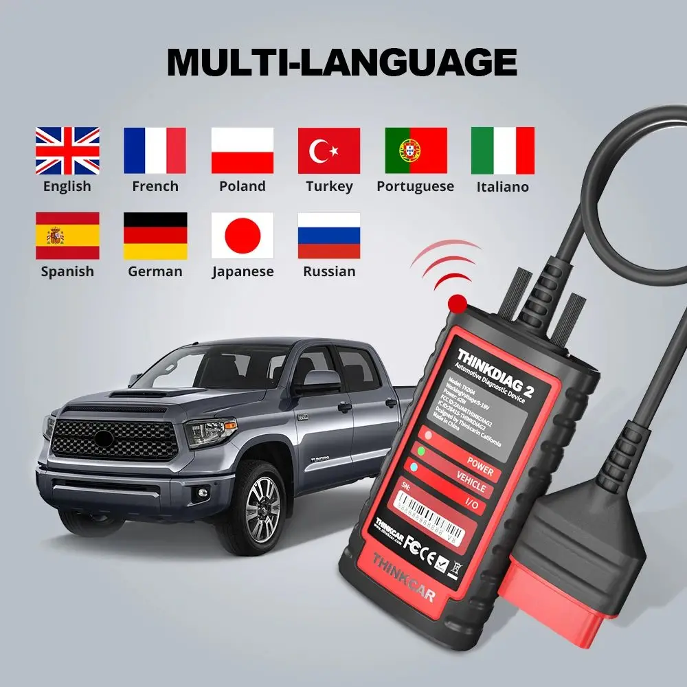 Thinkcar Thinkdiag 2 With Tablet Support CAN FD Protocol All System OBD2 Scanner ECU Coding 16 Service Car Diagnostic Tool