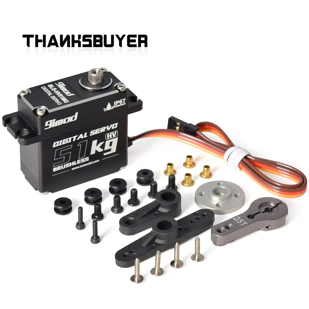 

9imod Waterproof Servo BLS-HV51MG 51KG 180°/270°/360° Metal Digital 8.4V HV Brushless Servo for 1:8 1:10 RC Car Truck Crawler