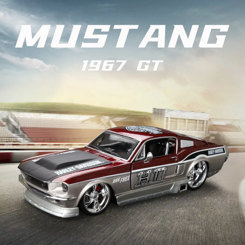 

Genuine Maisto Cars Toys For Collector Genuine Alloy Car Model Ornament Car Men's Gift Ford 1:24 1967 Mustang GT-Red Grey