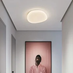 Nordic Pebble Ceiling Light White Acrylic Material Corridor Modern Minimalist Led Ceiling Light Bedroom Porch Balcony Fixtures