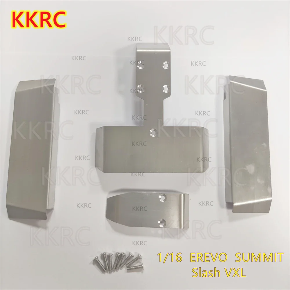 GGRC полный комплект нержавеющая сталь бронированный корпус бампер Защита противоскользящая пластина для радиоуправляемого автомобиля Traxxas 1/16 EREVO встреча Slash VXL