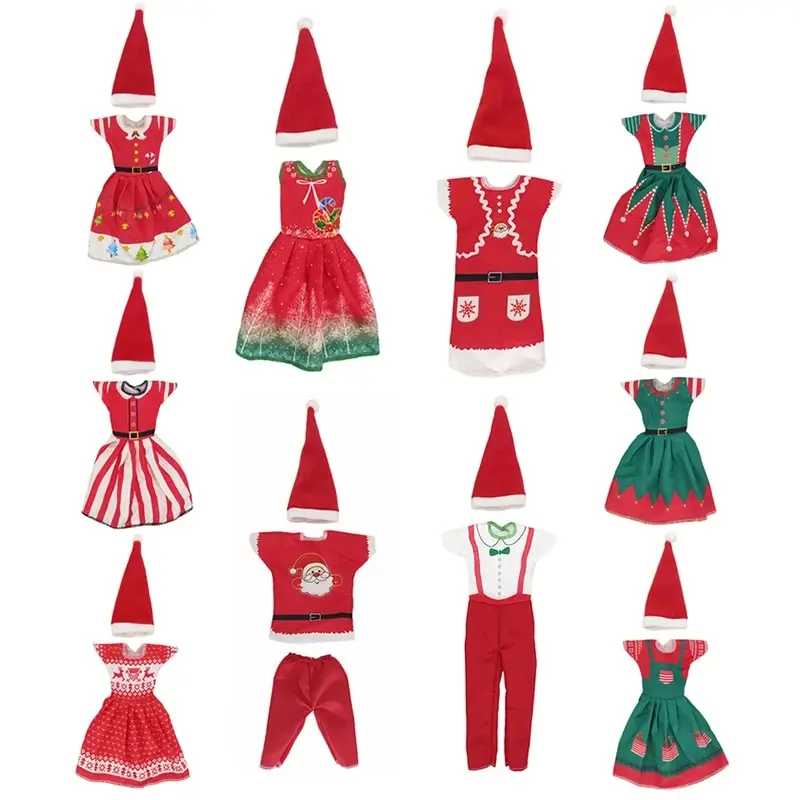 Fashion Christmas Dress Outfit Hats for 11 inch 30cm Doll Clothes Accessories